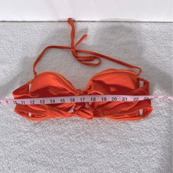 5/$25 Folded & Hung Swim Vibrant Orange Bikini Top M - Picture 5 of 7